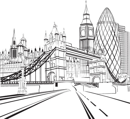 coloriage Londres et ses monuments