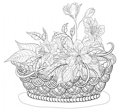 Composition florale panier